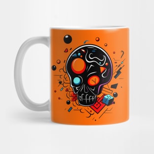 Abstract Cartoon Skull Design spooky artwork Mug